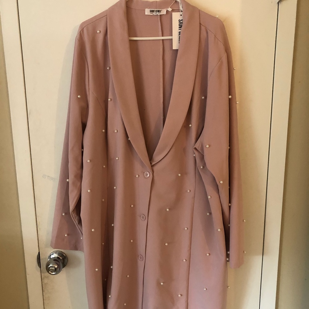 Asos pearl embellished cardigan mini dress